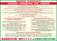 Таблица "Пожарная безопасность. Правила поведения при пожаре" (100х140 сантиметров, винил) - fgospostavki.ru - Вологда