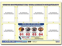 Стенд информационный "Основы безопасности жизнедеятельности" (80*110, 6 карманов) - fgospostavki.ru - Вологда
