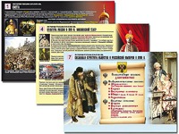 Комплект таблиц по истории "История России XVI - XVIII вв." раздаточные (цветные, ламинированные, А4, 10 штук) - fgospostavki.ru - Вологда