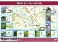 Таблица демонстрационная "Условные знаки плана местности" (винил 100*140) - fgospostavki.ru - Вологда