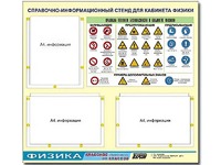 Стенд информационный "Правила техники безопасности в кабинете физики" (75*70, 3 кармана) - fgospostavki.ru - Вологда