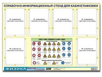 Стенд информационный "Правила техники безопасности в кабинете физики" (80х110, 6 карманов) - fgospostavki.ru - Вологда