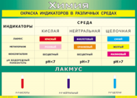 Таблица "Окраска индикаторов в различных средах" (100х140 сантиметров, винил) - fgospostavki.ru - Вологда