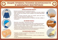 Стенд "Общие правила техники безопасности в школьных мастерских" - fgospostavki.ru - Вологда