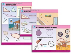 Комплект таблиц "Математика. Знакомство с геометрией" (6 таблиц, формат А1, ламинированные) - fgospostavki.ru - Вологда