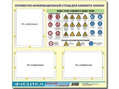 Стенд информационный "Правила техники безопасности в кабинете физики" (75*70, 3 кармана) - fgospostavki.ru - Вологда