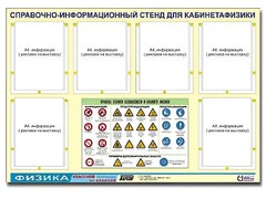 Стенд информационный "Правила техники безопасности в кабинете физики" (80х110, 6 карманов) - fgospostavki.ru - Вологда