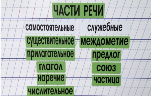 Набор магнитных карточек "Части речи" (фон зелёный) - fgospostavki.ru - Вологда