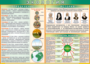 Таблица "Экология. Определения и история" (100х140 сантиметров, винил) - fgospostavki.ru - Вологда