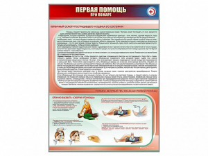 Стенд "Первая помощь при пожаре" - fgospostavki.ru - Вологда
