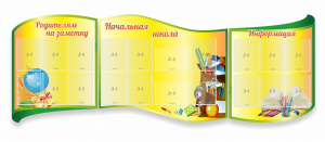 Стенд "Начальная школа" резной из 3-х частей - fgospostavki.ru - Вологда