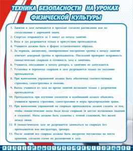 Стенд "Техника безопасности на уроках физкультуры" - fgospostavki.ru - Вологда