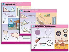 Комплект таблиц "Математика. Знакомство с геометрией" (6 таблиц, формат А1, ламинированные) - fgospostavki.ru - Вологда