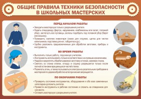Стенд "Общие правила техники безопасности в школьных мастерских" - fgospostavki.ru - Вологда
