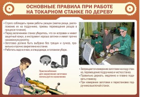 Стенд "Основные правила при работе на токарном станке по дереву" - fgospostavki.ru - Вологда